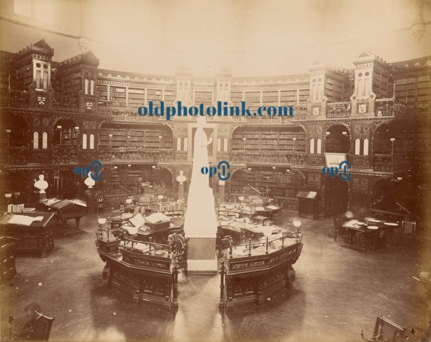 Ottawa, Interieur de la bibliotheque au palais du parlement 1860