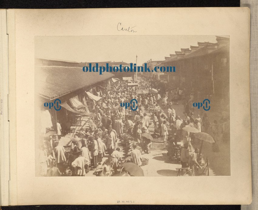 Street market, Canton, China; 1890