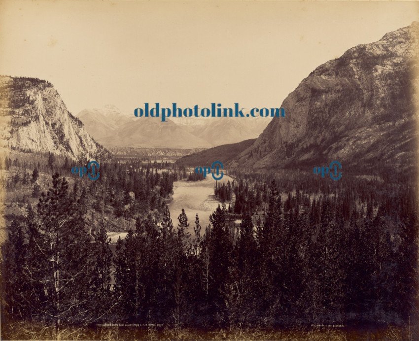 Looking Down Bow Valley from C P R  Hotel, Banff 1887