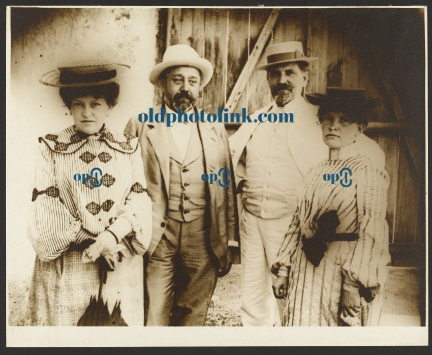 Alphonse Mucha with Sisters Ana and Andela and Andela's Husband, Jan Remunda, Rosice near Brno, Moravia 1911