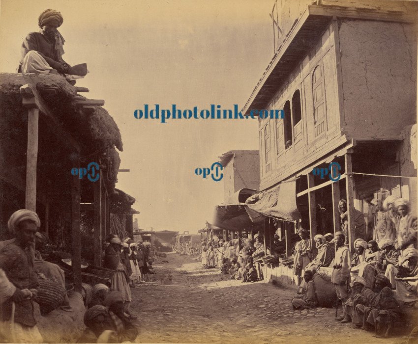 Jellalabad, the main street shewing covered Bazaar 1879