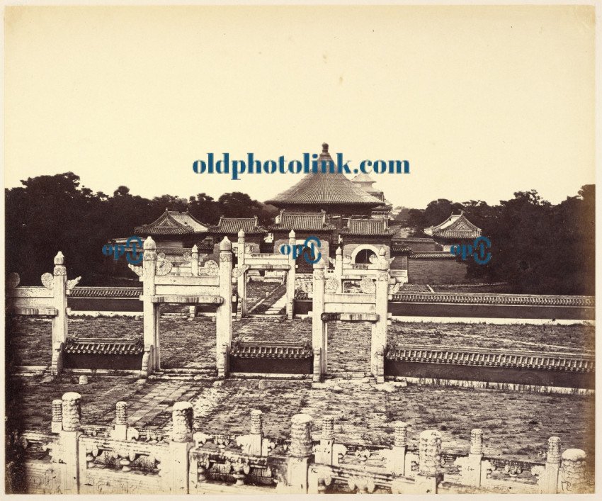 Interior and Arches of the Temple of Heaven, Where the Emperor Sacrifices Once a Year in the Chinese City, Peking