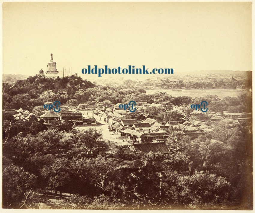 View of the Gardens and Buddhist Temple of Peking 1860