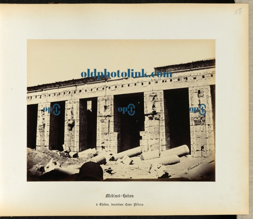 Medinet Habu, second court pillars 1860