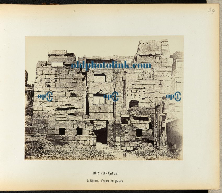 Medinet Habu, palace facade  1860