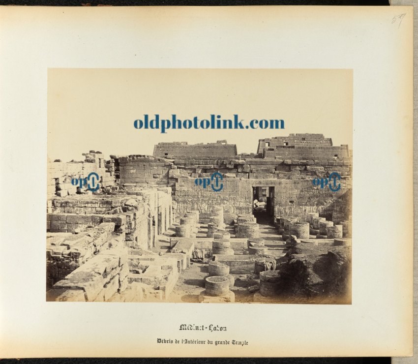 Medinet Habu, Grand temple interior 1860