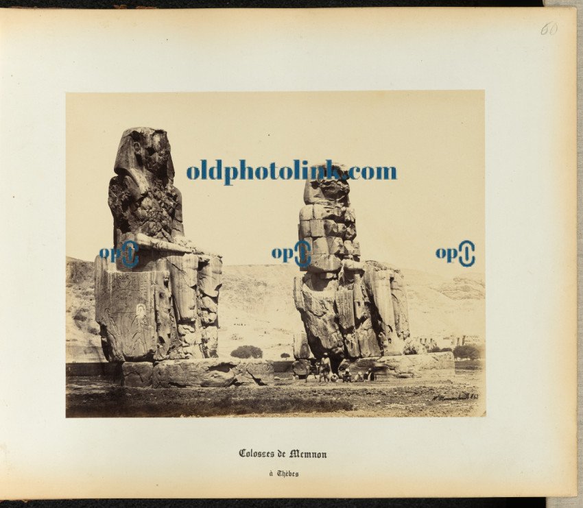 Colossi of Memnon Mortuary Temple of Amenhotep III   Theban Necropolis 1860