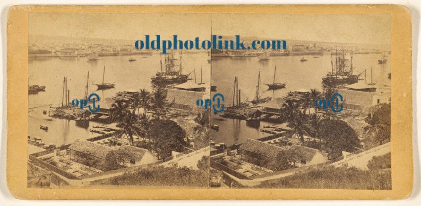 Bird's Eye View of the Harbor and City of Havana, from the Cabana, looking towards the Tacon prison  1860