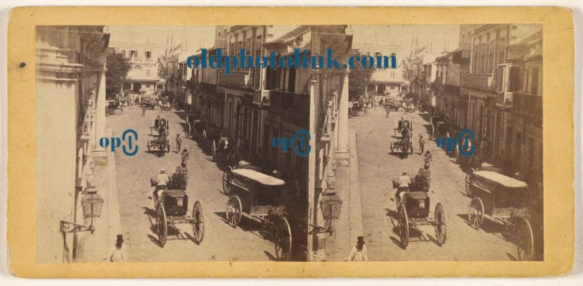 Instantaneous View, from the Calle de Obispo looking towards the Plaza  1859