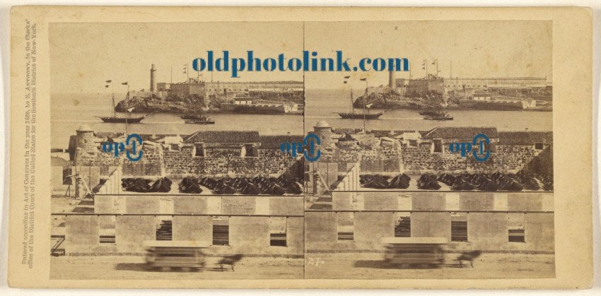 An Instantaneous View  The Harbor of Havana with Castle of the Point in the foreground; the Moro Castle in the background  1860