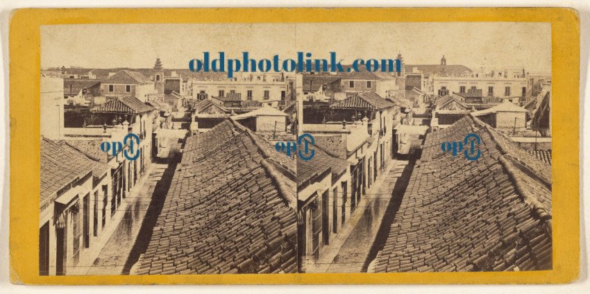 The Fish Market at Havana from the Calle de Tacon, with the Cathedral of Columbus in the distance 1860