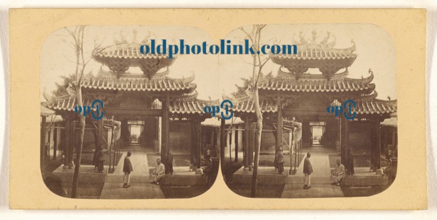 Canton  Entrance to the Temple of the Five Genii 1860