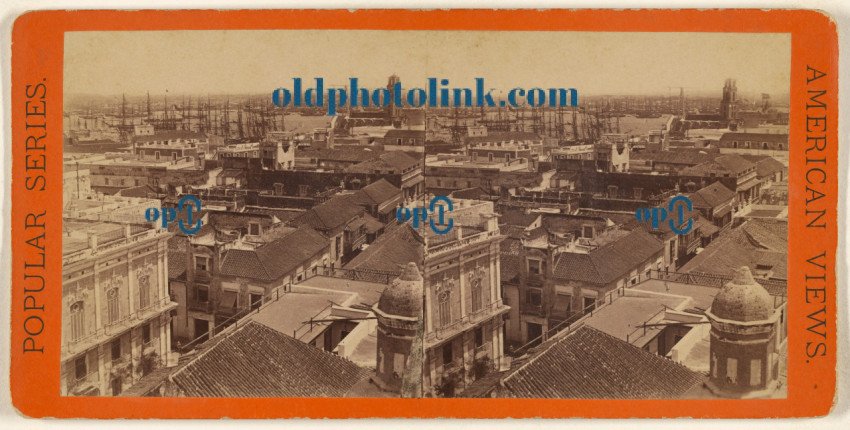 Bird's Eye View of the Harbor and City of Havana, from Castle Cabana  1860