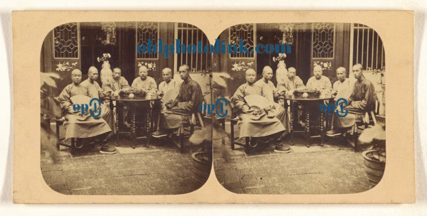 Canton  Group of Mandarins and Officers, in the Yamun of The Governor General of Canton 1859