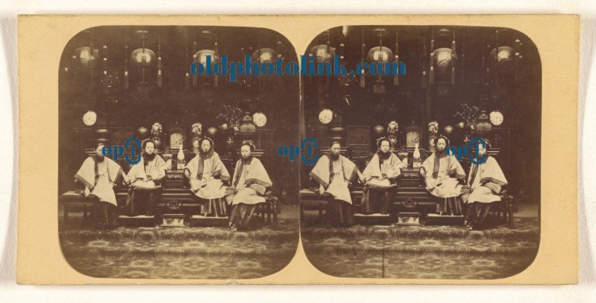 Canton  Chinese Ladies, Forming Part of the Establishment of a Mandarin of the First Class or Blue Button 1883