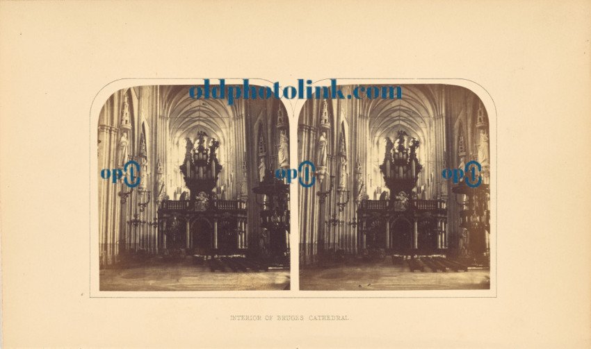 Interior of Bruges Cathedral 1859