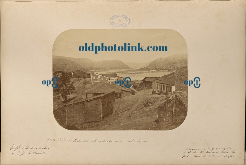 Villa de Piranhas looking down the river 1875