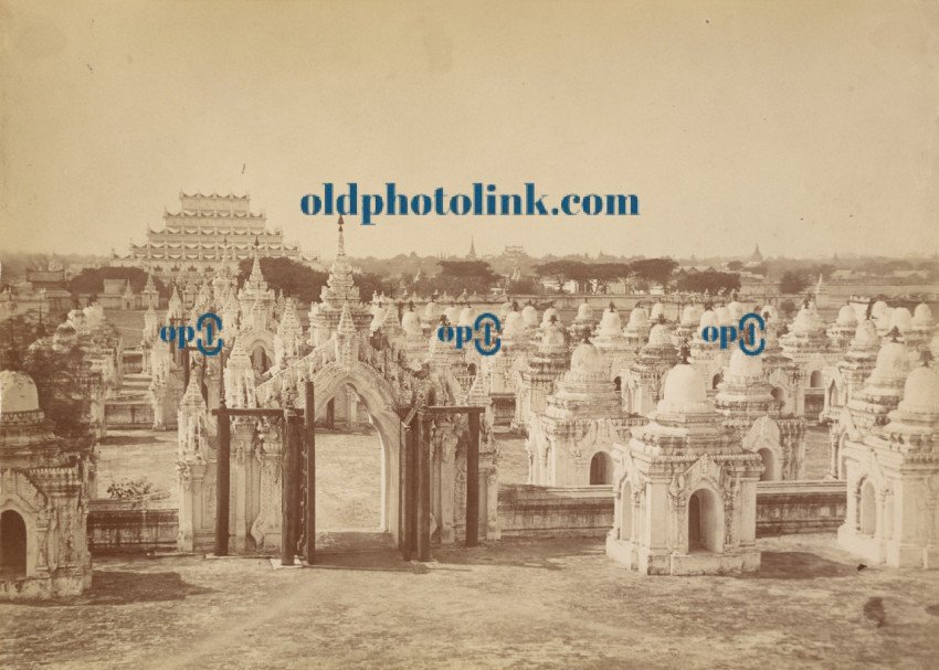 The 450 Pagoda from the Central Pagoda   Mandalay 1890