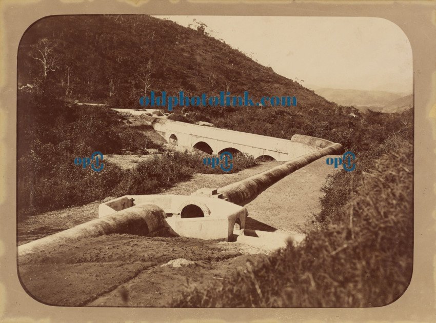 Water Supply Works in Rio de Janeiro, General View of the Aqueduct, Bridge, Meeting and Area Boxes, etc. 1876