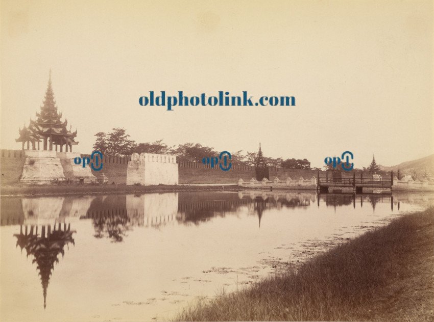 East Wall of the City with Moat and Bridge, Mandalay 1887