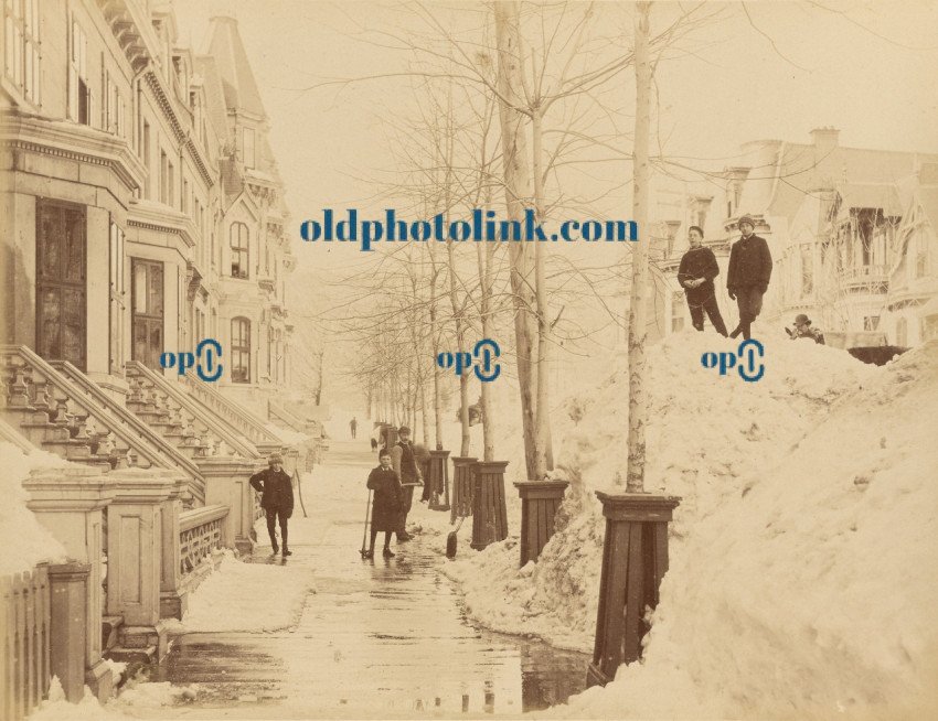 Montreal, vue d'une rue en hiver 1860