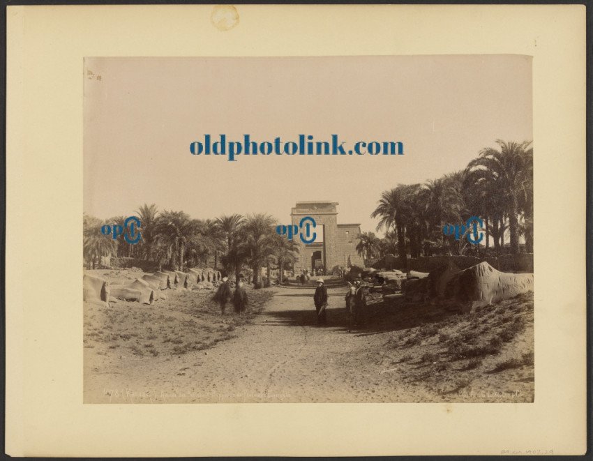 (Karnak) Avenue des Beliers & Propylone du Ptolemee Evergete 1870