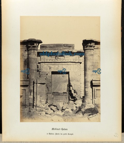 Medinet Habu, small temple door 1860