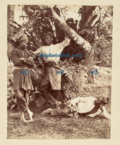 Portrait of three young men 1850