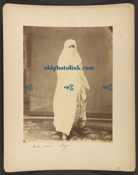 Woman wearing white robes 1870