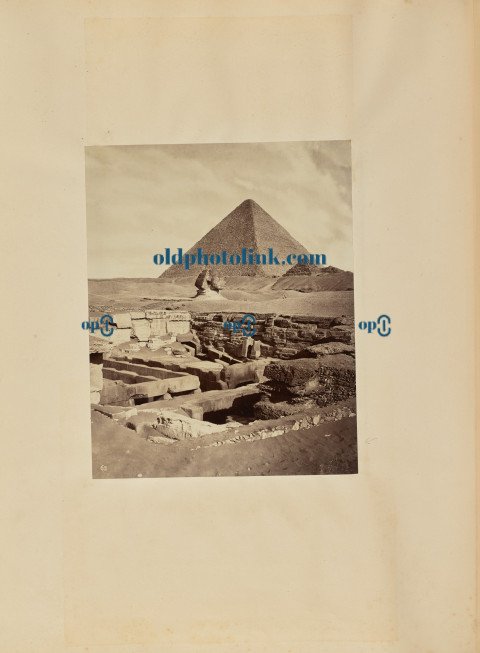 Pyramid, Sphinx and excavation site 1876