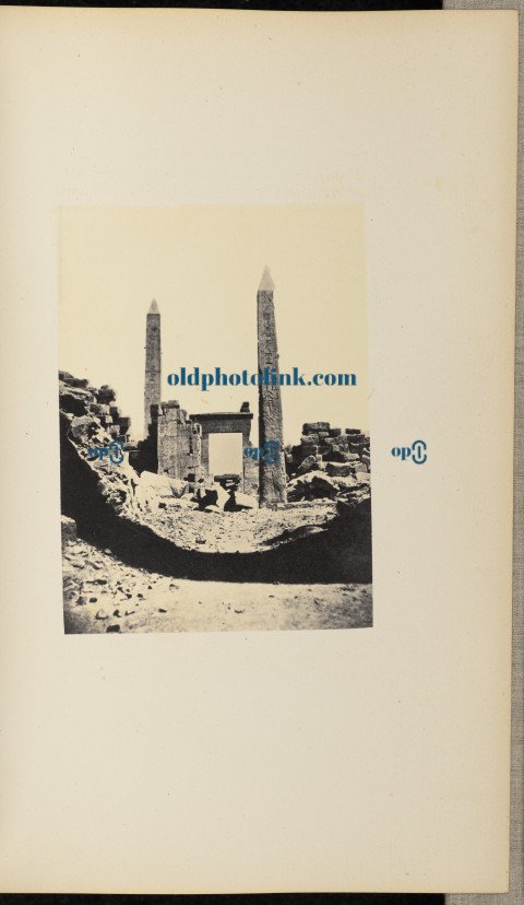 Ruins of a gateway and two obelisks  1859