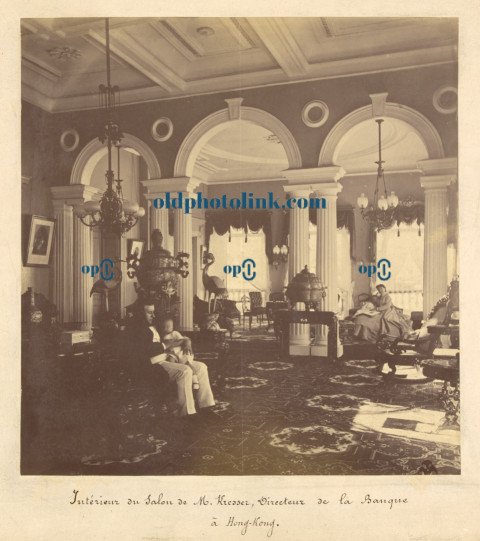 Interior of the Salon of Mr  Victor Kresser, Director of the Hong Kong Bank 1865