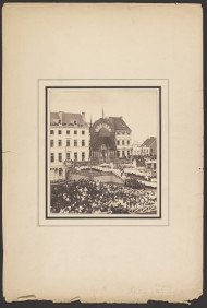 Secular Festivals of Brussels, The altar during the te deum, The Cardinal and 6 officiating bishops 1850
