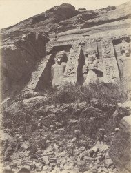 Ibsamboul Spéos d'Hathor, left part of the facade 1853