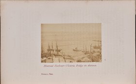 Montreal Harbour   Victoria Bridge in Distance 1867