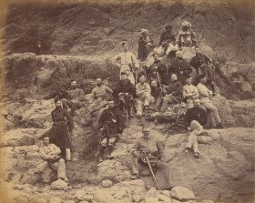 Officers Her Majesty's 51st Regiment on Sultan Tarra, showing different Services Uniforms worn 1878