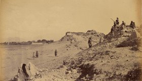 The River gorge, two miles from Bassaule Camp 1878