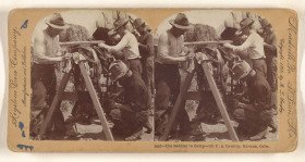 The Saddler in Camp   7th U S  Cavalry, Havana, Cuba  1899