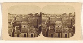 The western suburb of Canton, north from Custom House showing Watchman's Tower, China 1860