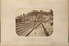 View of the dock on Snake Island excavated in solid gneiss showing the monolithic character of the same rock 1875