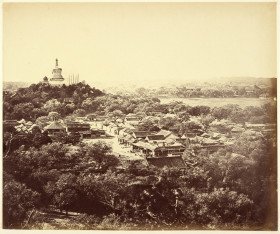 View of the Gardens and Buddhist Temple of Peking 1860